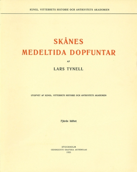 Bild på Skånes medeltida dopfuntar. Häfte 1-4